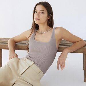 Aritzia Babaton sculpt ribbed neutral tank size L